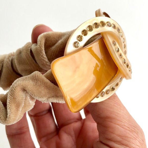 Rhinestone Embellished Acrylic Scrunchie - Picture 12 of 14